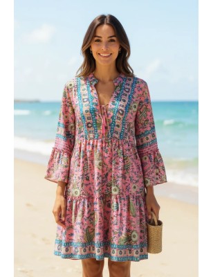 Robe bohème chic rose