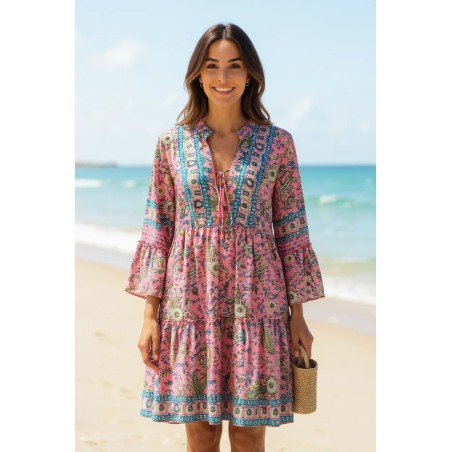 Robe bohème chic rose