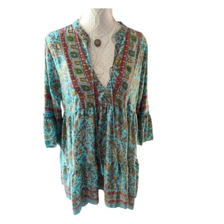 Robe bohème chic bleue