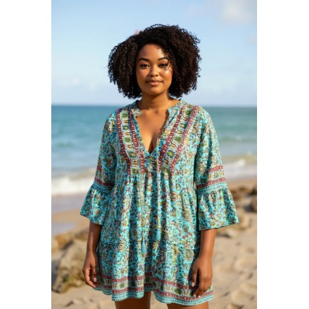 Robe bohème chic bleue