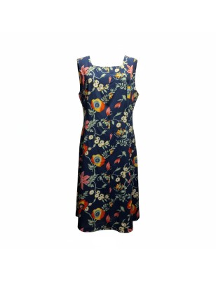 Robe bleu marine fleurie