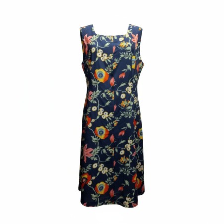 Robe bleu marine fleurie