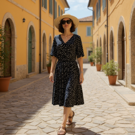 Robe noire à pois KIABI