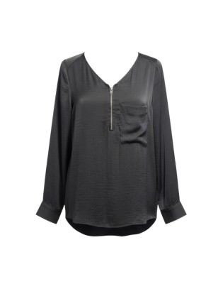 Blouse noire BERSHKA