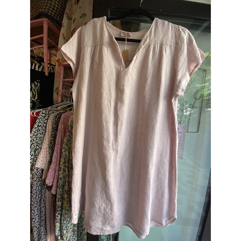 Robe en lin rose pâle Mino du Sud